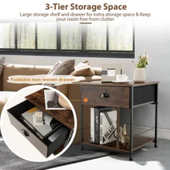 Tangkula 2-tier Nightstand Bedside End Sofa Coffee Table For Bedroom Living Room -Beauty house GUEST aa0e5e81 157d 4c5a bd96 420491924f8c