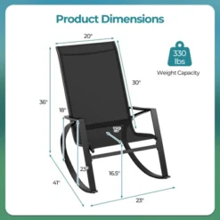 Tangkula 4 PCS Patio Rocking Chairs W/ Ergonomic Backrest Seat Safe Stoppers For Backyard -Beauty house GUEST aa4b04ff e32b 494d a62a 68bfe1909311