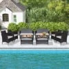 Tangkula 8PCS Outdoor Sofa Set Patio Rattan Wicker Conversation Set W/ Coffee Table -Beauty house GUEST aa79bd53 c5f7 4037 ad89 e2700f70bb22