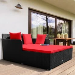 Tangkula Patio Rattan Daybed With 4 Pillows Cushioned Sofa For Outdoor 18 Tangkula Patio Rattan Daybed With 4 Pillows Cushioned Sofa For Outdoor -Beauty house GUEST ab02ff80 66f4 48cd bb3a 71b8df6cfce9