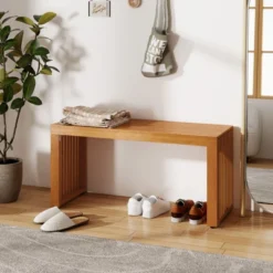 Tangkula 2 PCS 36 Inch Patio Bench All-Slat Acacia Wood Loveseat For 2 People 800 Lbs Capacity -Beauty house GUEST ab67f1ba de88 427a 94c0 4e2a618edde6