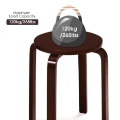 Tangkula Set Of 4 Stacking Bentwood Stool Round Dining Chair Backless Bar Stool -Beauty house GUEST abd34e9c 5fcd 4158 b836 c8a6f85f0f0f