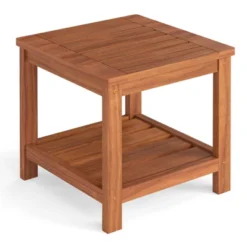 Tangkula 2-Tier Adirondack Side Table W/ Slatted Tabletop Storage Shelf For Garden -Beauty house GUEST ac9c2c5a 7782 4b7b 9528 1bde8396bc28