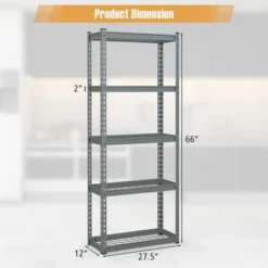 Tangkula 5-Tier Metal Shelving Unit Heavy Duty Wire Storage Rack With Anti-slip Foot Pads -Beauty house GUEST aca80719 11d0 40cb 8a58 8499a9f4c1b0