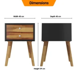 Tangkula Wooden Nightstand With 2 Storage Drawers Accent End Side Table For Bedroom&Living Room -Beauty house GUEST ad24ab56 cbe4 4c83 8dc8 a3ab921efd3c