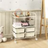 Tangkula 4-Drawer Rolling Storage Cart With 2 Shelves Mobile Utility Cart With Removable Drawers And Metal Frame With Lockable Wheels White -Beauty house GUEST ad6f0f31 c918 4877 9cd1 bbb4bef59335
