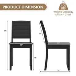 Tangkula 4 PCS Armless Wood Dining Chair W/ Rubber Wood Legs Curved Backrest Kitchen -Beauty house GUEST aebcdc59 d7b2 4e36 a515 82d81063f22a