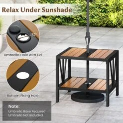 Tangkula Outdoor Side Table 2-Tier Coffee End Table W/ 1.57" Umbrella Hole Storage Shelf 16 Tangkula Outdoor Side Table 2-Tier Coffee End Table W/ 1.57" Umbrella Hole Storage Shelf -Beauty house GUEST af214438 abf8 4ef8 9048 6088e7596d50