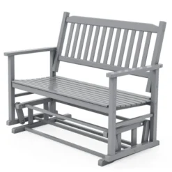 Tangkula Patio Glider Loveseat Chair Swing Rocking Bench W/ Curved Backrest & Slatted Seat -Beauty house GUEST af2ea6af c7aa 4ee0 b2a4 21853bb0ef45