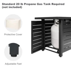 Tangkula 9 PCS Rattan Dinning Set Wicker Sofa W/Propane Gas Fire Pit 60,000 Btu Heater -Beauty house GUEST afb11881 9897 43cb b507 ed5f5bb9717c