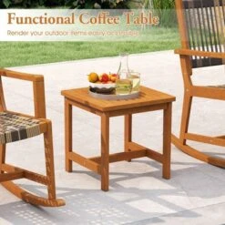 Tangkula 3 Pieces Rocking Bistro Set PE Rattan Front Porch Chairs W/ Coffee Table -Beauty house GUEST b0c5a060 8433 4dbe aada 2cb024f5c4f8