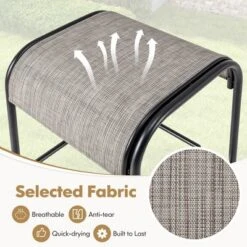 Tangkula 5-Piece Patio Dining Set W/ Umbrella Hole Metal Frame & Breathable Fabric Seat -Beauty house GUEST b0f0ff08 eabd 4125 969d e033071ccfd8