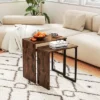 Tangkula Nesting Coffee Table Set Of 2 Modern Accent Sofa Side Tables W/ Faux Wood Top & Heavy Duty Metal Frame -Beauty house GUEST b13c5ea9 e844 47a5 9083 d107273d5256