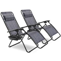 Tangkula 2PC Zero Gravity Chair Adjustable Recliners Textiliene -Beauty house GUEST b14c8cfd 139d 42e3 9d3c 35686e34ab18