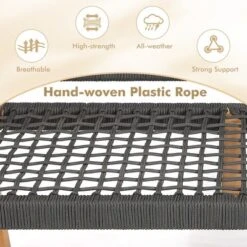 Tangkula Patio 2-Person Acacia Wood Bench All-Weather Rope Woven Outdoor Garden Natural -Beauty house GUEST b1f6fa37 324f 49ab be23 72f30ecff040