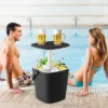 Tangkula Portable Cooler Table With Handle Cooler W/ Lift Top Lid & Bottle Opener 3-in-1 Outdoor Cocktail Drink Table Black/Blue -Beauty house GUEST b1f82c99 157c 4b62 a213 1472278f07e0