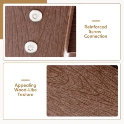 Tangkula Tall Adirondack Chair HDPE Outdoor Bar Stools With Armrests 4.5” Wide Footrest Patio Adirondack Barstools All-Weather Balcony Chairs Brown -Beauty house GUEST b21a0b6d fb36 4c43 a6bc 100972e6472d