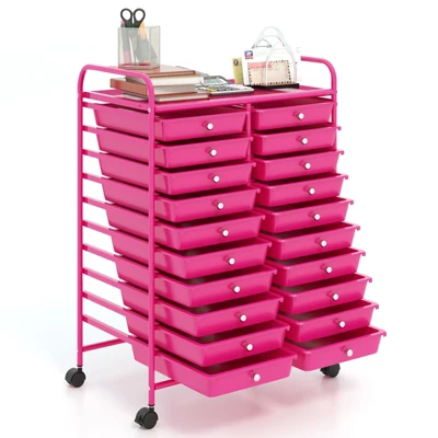 Tangkula 20-Drawer Rolling Storage Cart - Mobile W/Drawers For School Classroom Teacher Office Home Salon Paper File Art Supply Craft Organizer 9 Tangkula 20-Drawer Rolling Storage Cart - Mobile W/Drawers For School Classroom Teacher Office Home Salon Paper File Art Supply Craft Organizer - Image 7