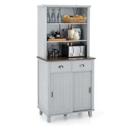 Tangkula Freestanding Buffet Hutch Kitchen Pantry Storage Cabinet W/ Sliding Doors -Beauty house GUEST b24506d8 9ccd 4a12 91df 471cd76f51c6