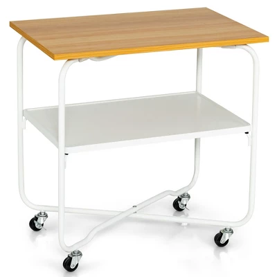 Tangkula 2-Tier Folding Rolling Cart Kitchen Utility Cart Tool-Free Installing 11 Tangkula 2-Tier Folding Rolling Cart Kitchen Utility Cart Tool-Free Installing - Image 9