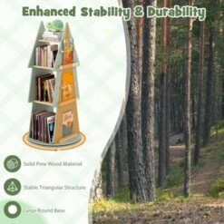 Tangkula Kids Rotating Bookshelf 4 Tier Tree Shape Revolving Bookcase 360°Display Rack -Beauty house GUEST b29856ab e4b8 46e5 a2e3 b4bfd0827a83