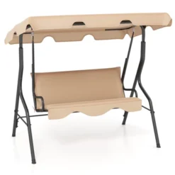 Tangkula 3-Person Swing Chair Porch Swing Seat W/ Adjustable Canopy Removable Cushion -Beauty house GUEST b2b742e0 0e55 43b6 a73c df59b1ad3709