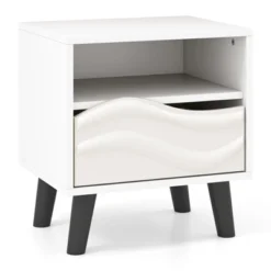Tangkula Nightstand W/ Drawer 3D Wavy Pattern & Open Shelf Small Sofa Couch Side Table 17 Tangkula Nightstand W/ Drawer 3D Wavy Pattern & Open Shelf Small Sofa Couch Side Table -Beauty house GUEST b324bcb0 322d 4364 9217 6dba330ee8d8
