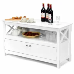 Tangkula TV Free Standing Wooden Cabinet Console Media Organizer Home Furniture -Beauty house GUEST b3691144 b6a5 4d8c 86db ce71b7ff1726