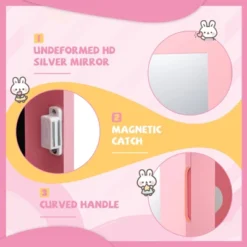 Tangkula Kids Jewelry Armoire Cabinet Free-Standing Full Length Mirror With Storage And 4 Tilt Angles -Beauty house GUEST b3837f13 1bbf 4f86 ad58 9e8ede40c81f