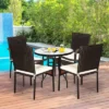 Tangkula 4 PCS Stackable Rattan Chairs Outdoor Dining Chairs W/Cushion For Porch Yard Garden -Beauty house GUEST b3e80ba2 42be 4b31 96a8 287e731bda89