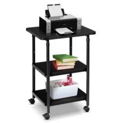 Tangkula 3-Tier Adjustable Rolling Under Desk Printer Cart With 3 Storage Shelves Printer Stand For Home Office -Beauty house GUEST b3eeeb65 af5c 42ea aa9f 0660cc1cbf91