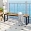 Tangkula Patio Dining Bench Set Of 2, 2-3-person Backless Bench With Slatted Seat & Metal Legs Outdoor Bench For Entryway Garden Poolside Natural -Beauty house GUEST b416a803 5210 4c50 9d0a 3f84b14f7fd2