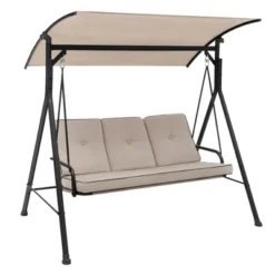 Tangkula 3PCS Hammock Chair Patio Porch Swing W/ Adjustable Canopy Removable Pads -Beauty house GUEST b4e0b702 8f01 4557 85f2 81df49efb3aa