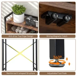 Tangkula Over The Toilet Storage Cabinet 5-Tier Bathroom Toilet Organizer W/2 Metal Mesh Doors & 3-Position Adjustable Shelf -Beauty house GUEST b5281a49 ee6e 4cab 94f4 2d1ef9e009a5