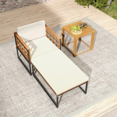 Tangkula 2pcs Outdoor Chaise Lounge Chair Acacia Wood Heavy Duty 1200 Lbs Weight Capacity 3 Tangkula 2pcs Outdoor Chaise Lounge Chair Acacia Wood Heavy Duty 1200 Lbs Weight Capacity