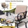 Tangkula 5PCS Cushioned Patio Dining Set Heavy-Duty Rocking Chairs With 4-in-1 Fire Pit Table -Beauty house GUEST b569a27d 0b06 45b3 8c69 ca83afa5ed07