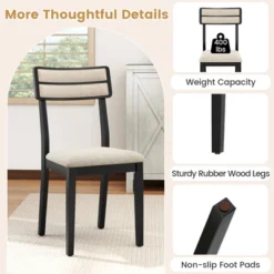 Tangkula Modern Dining Chairs Set Of 4 W/Tilt Backrest Rubber Wood Legs Soft Padded Seat -Beauty house GUEST b5a4bd3d 2de1 4b62 8247 a397e091c106