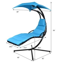 Tangkula Patio Hammock Chair Floating Hanging Chaise Lounge Chair W/ Canopy -Beauty house GUEST b5c0472f 7874 4d04 9927 8a6ee8253d67