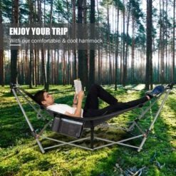 Tangkula Portable Folding Hammock Free Standing Hammock W/ Stand-Folds&Carrying Bag&Anti-Slip Buckle&Storage Pocket -Beauty house GUEST b6246339 a778 4c7f 93f0 591e517f3c11