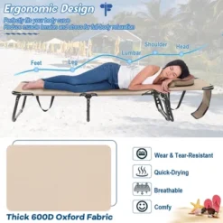 Tangkula 5-Position Lounge Chair Adjustable Beach Chaise W/ Face Cavity & Pillows -Beauty house GUEST b62a9b7e b5bf 495e 9f04 48df39fe292d