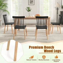 Tangkula Set Of 4 Windsor Dining Chairs Dining Chairs W/ Spindle Backs & Curved Seats -Beauty house GUEST b666764c f253 44ae b3b9 2a9bdcc45606