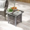 Tangkula 21.5 Inches Outdoor PE Rattan Side Table W/ Resin Tabletop Umbrella Hole -Beauty house GUEST b7134460 cf75 460b 999e dbca094b5f53