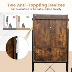 Tangkula Over The Toilet Freestanding Storage Rack Bathroom W/ Slipping Barn Door -Beauty house GUEST b727edd1 c99e 4353 a793 c3443a2e4c7a