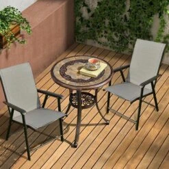 Tangkula 2PCS Folding Chairs Steel Frame Patio Garden Outdoor W/ Armrest & Footrest -Beauty house GUEST b84bc05e b3c3 4ea9 afe3 e3f1d189d9de