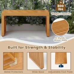 Tangkula 36 Inch Patio Bench All-Slat Acacia Wood Loveseat For 2 People 800 Lbs Capacity -Beauty house GUEST b9f27f8b c06d 4951 b73e 169771202d78 1