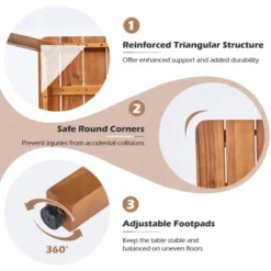 Tangkula 5PCS Patio Dining Set Solid Wood Furniture W/ Rattan Backrest & Seat Cushions -Beauty house GUEST b9f5fde3 2bf9 4b39 a1de 61630327de8f