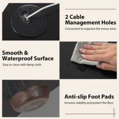 Tangkula L-Shaped Office Computer Desk W/ Spacious Desktop & 2-Tier Open Shelves Black -Beauty house GUEST ba8332a3 cba0 4b99 945a 526a7416b85b