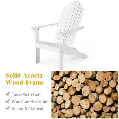 Tangkula 2PCS Wooden Classic Adirondack Chair Lounge Chair Outdoor Patio White 6 Tangkula 2PCS Wooden Classic Adirondack Chair Lounge Chair Outdoor Patio White - Image 4