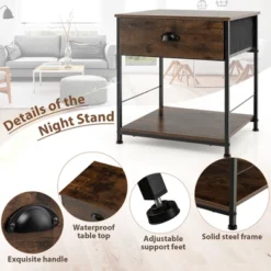 Tangkula 2-tier Nightstand Bedside End Sofa Coffee Table For Bedroom Living Room -Beauty house GUEST badde00c 6d16 4925 802d a81d0212e8ca