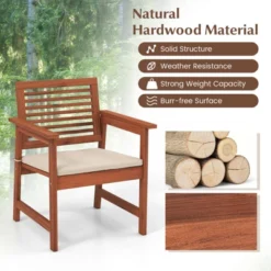 Tangkula Outdoor Hardwood Armchairs Set Of 2/4 Weather-resistant Slatted Armchairs W/Removable Cushions 13 Tangkula Outdoor Hardwood Armchairs Set Of 2/4 Weather-resistant Slatted Armchairs W/Removable Cushions -Beauty house GUEST baedcb00 8bf1 4b0e afc8 b56ad4cfcfb2
